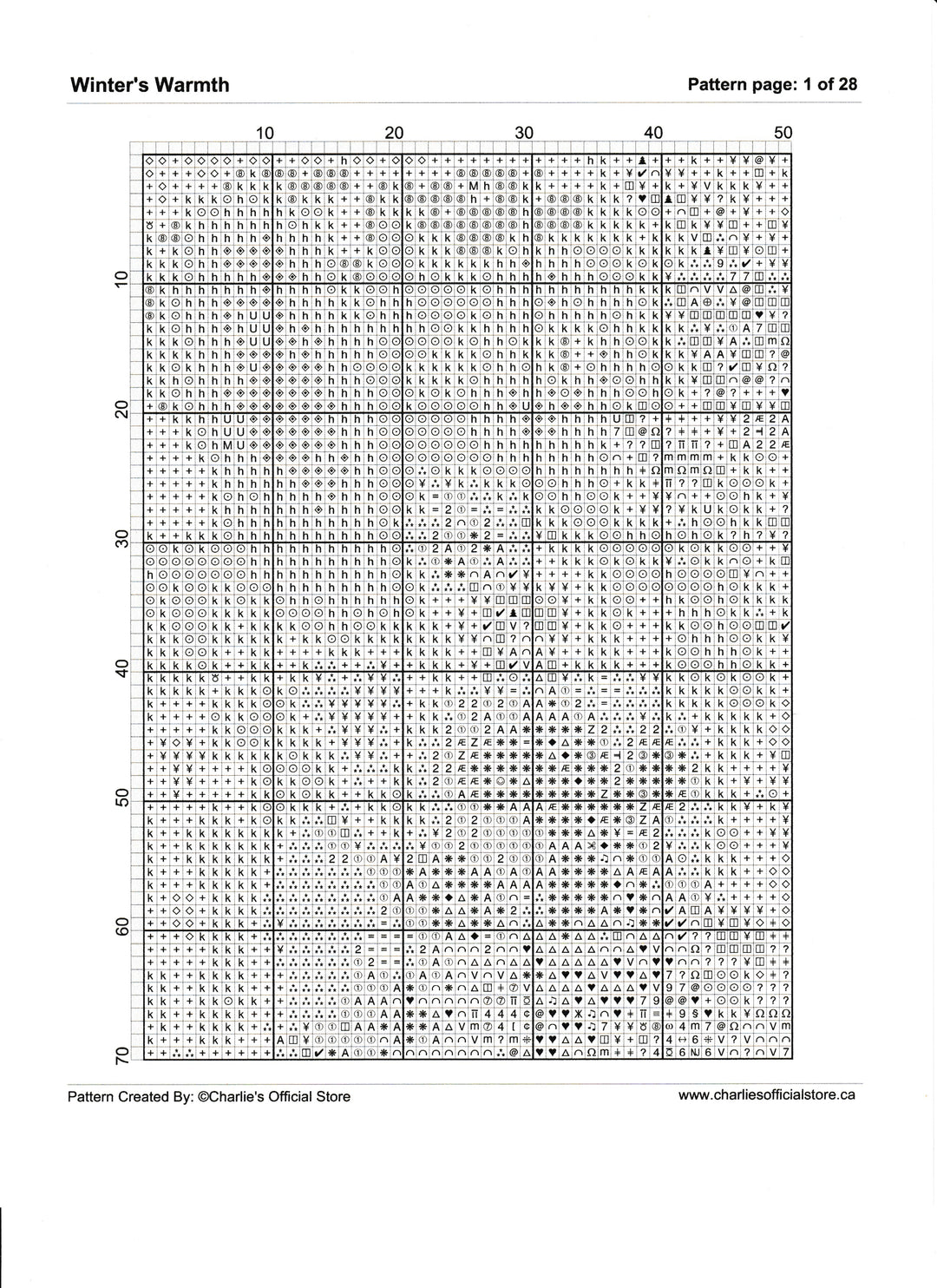 Counted Cross Stitch Winter's Warmth Full Coverage Digital Download PDF File Charlie's Official Store