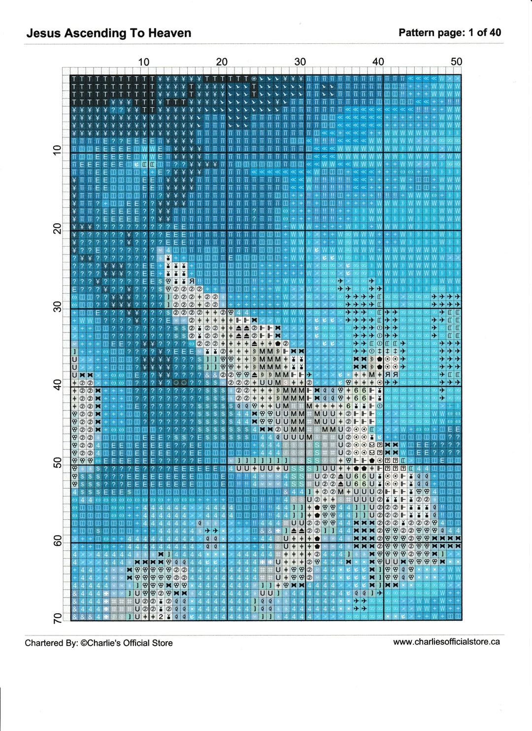 Counted Cross Stitch Jesus Ascending To Heaven Digital Download PDF File (Copy) Charlie's Official Store