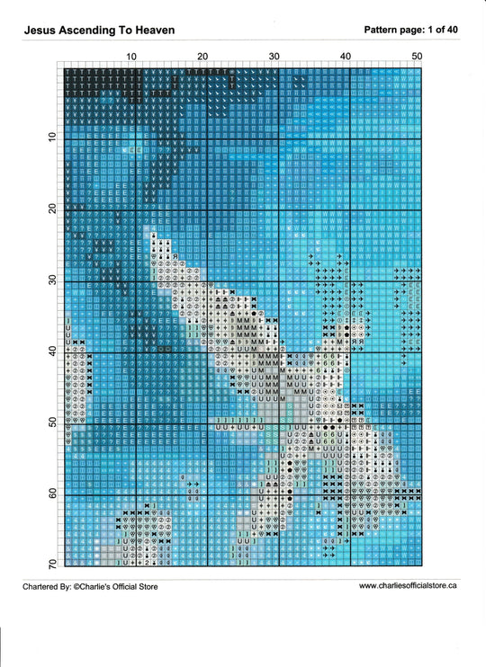 Counted Cross Stitch Jesus Ascending To Heaven Digital Download PDF File (Copy) Charlie's Official Store