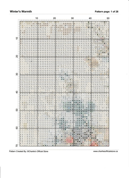 Counted Cross Stitch Winter's Warmth Full Coverage Digital Download PDF File Charlie's Official Store