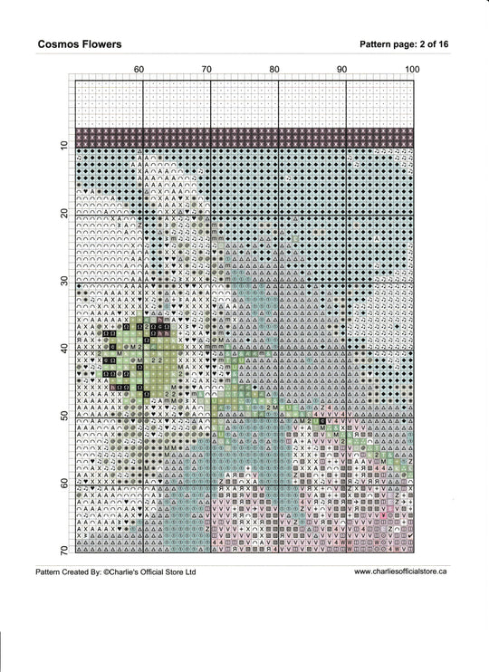 Cosmos Flowers Counted Cross-Stitch Digital Download - Charlie's Diamond Painting