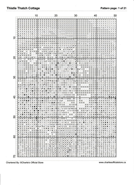 Counted Cross Stitch - Thistle Thatch Cottage - Digital Downlod PDF (Copy) Charlie's Official Store