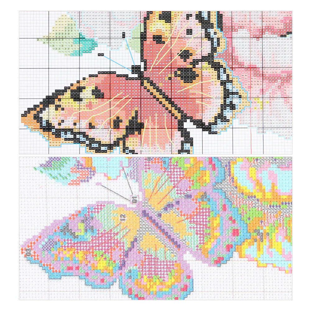 Printed Cross Stitch Bright Summer Flowers Full Stitch Design Area 30x90cm - Charlie's Diamond Painting