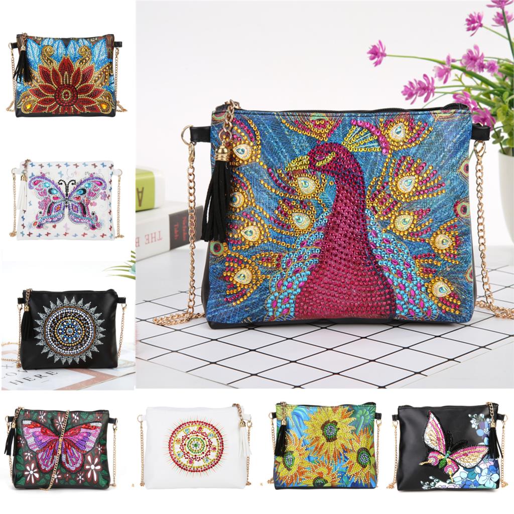Diamond Painting Clutch DIY Partial Special Shaped Drill PU Leather Handbag  Bags