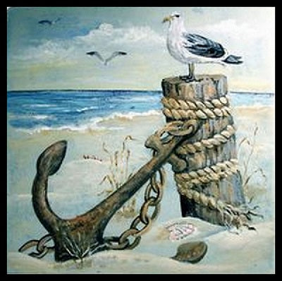 Diamond Painting Kit Seagull at the Beach 35*35cm - Charlie's Diamond Painting