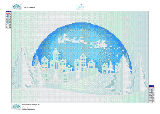 Diamond Painting Merry Christmas and Happy New Year License Design Area 60x40cm - Charlie's Diamond Painting