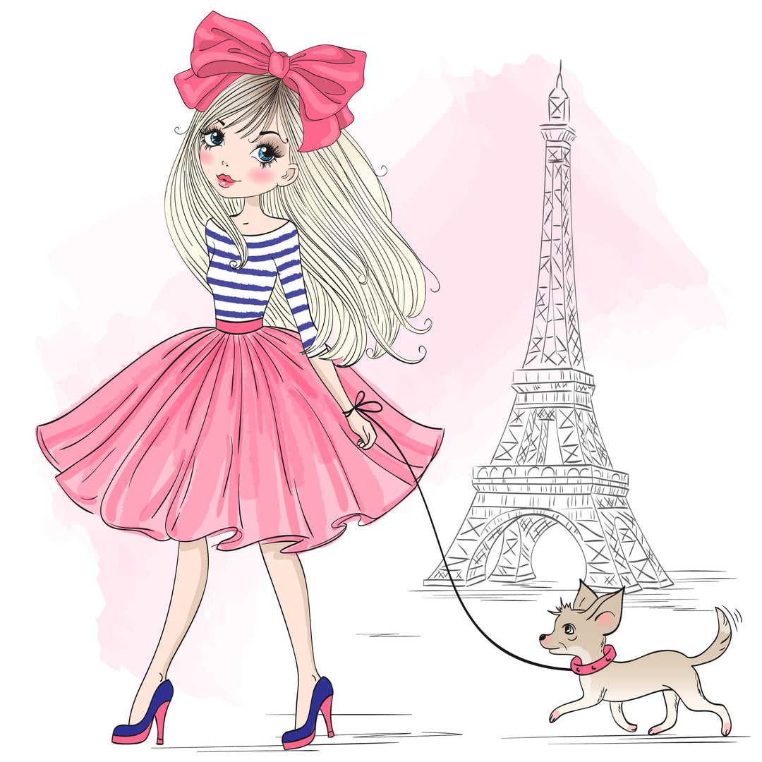 Diamond Painting Girl With Pretty Chihuahua Full Drill Design Area 60x60cm - Charlie's Diamond Painting