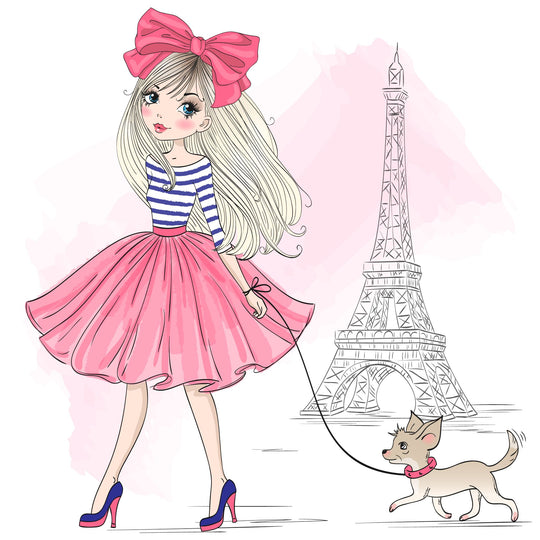 Diamond Painting Girl With Pretty Chihuahua Full Drill Design Area 60x60cm - Charlie's Diamond Painting